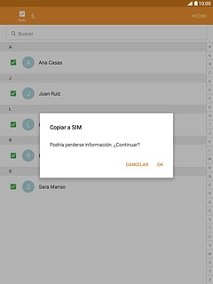 Pulsa OK para confirmar.