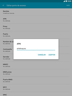 Introduce airtelwap.es y pulsa ACEPTAR.