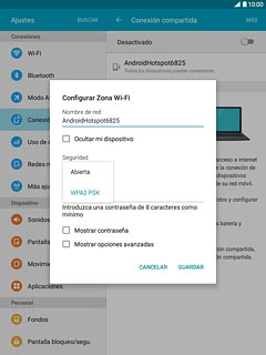 Si no deseas proteger la conexión con una contraseña:Pulsa Abierta.