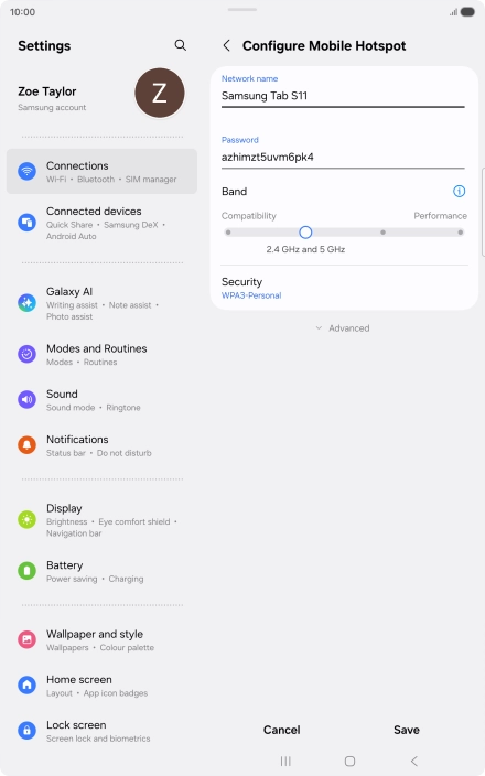 Press the field below 