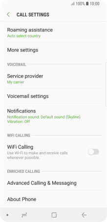 Samsung Galaxy S9 - Turn Wi-Fi calling on or off | Vodafone UK