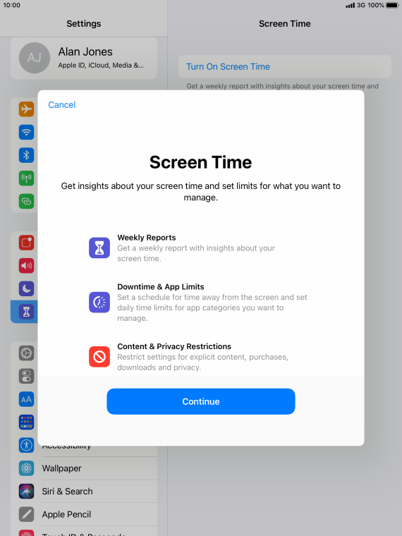 Apple iPad mini (2019) - Select Screen Time settings | Vodafone UK