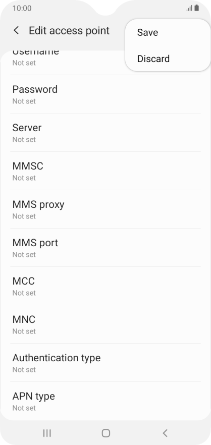 samsung galaxy a10 network settings