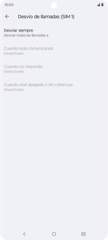 Pulsa el tipo de desvío deseado.