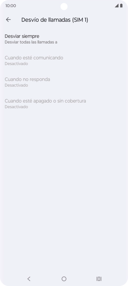 Pulsa el tipo de desvío deseado.