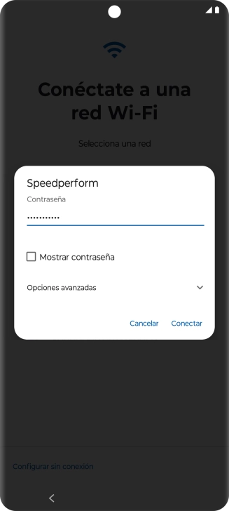 Introduce la contraseña de la red wifi y pulsa Conectar.