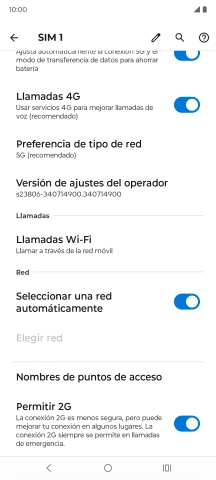 Pulsa Preferencia de tipo de red.