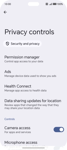 Press Permission manager.