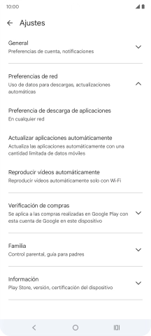 Pulsa Actualizar aplicaciones automáticamente.