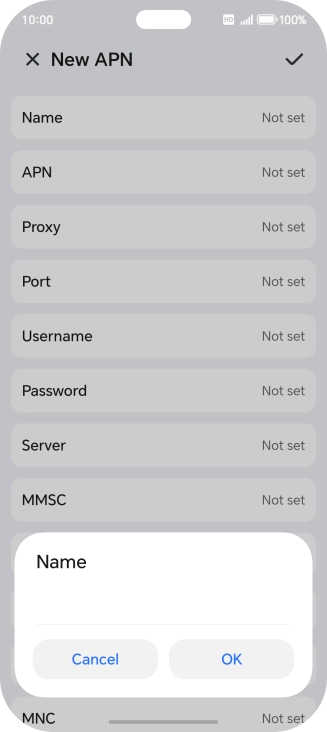 Key in Vodafone MMS and press OK.