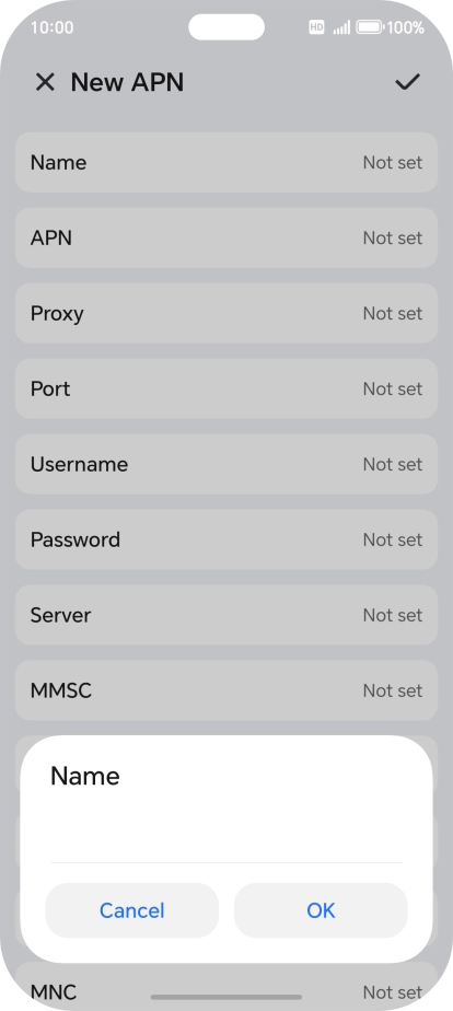 Key in Vodafone MMS and press OK.