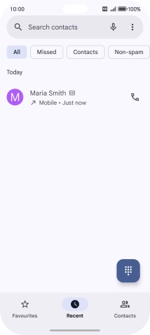 Press and hold the required number.