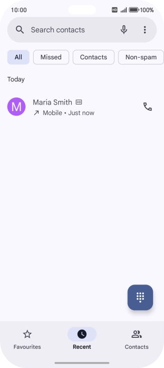 Press and hold the required number.