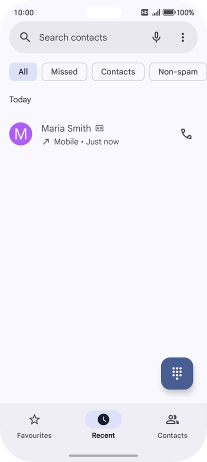 Press and hold the required number.