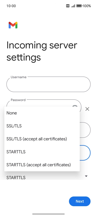 Press SSL/TLS.