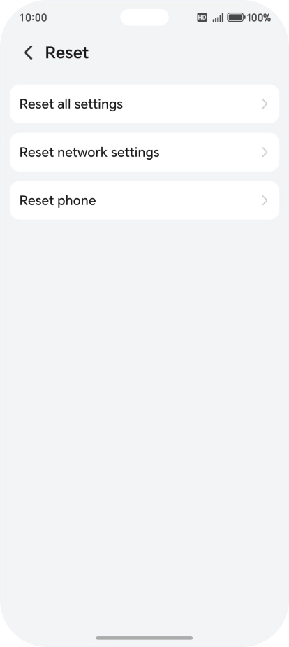 Press Reset network settings.