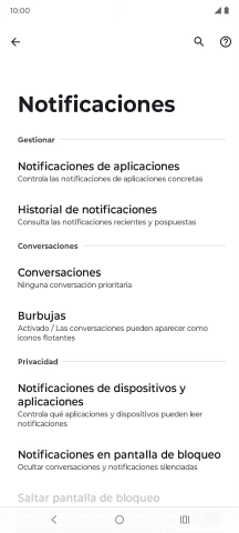 Pulsa Notificaciones de aplicaciones.