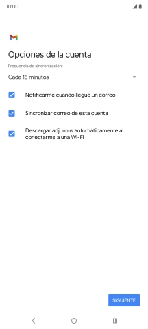 Si aparece en la pantalla esta imagen, tu cuenta de correo electrónico ha sido reconocida y configurada automáticamente. Sigue las indicaciones de la pantalla para introducir más información y terminar la configuración.