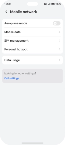 Press Mobile data.