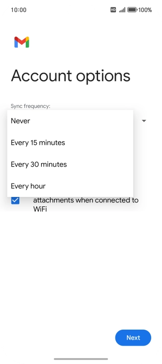 Press the required setting.