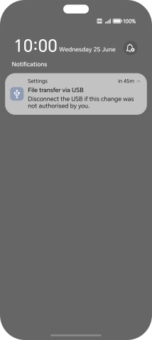 Press the USB icon.