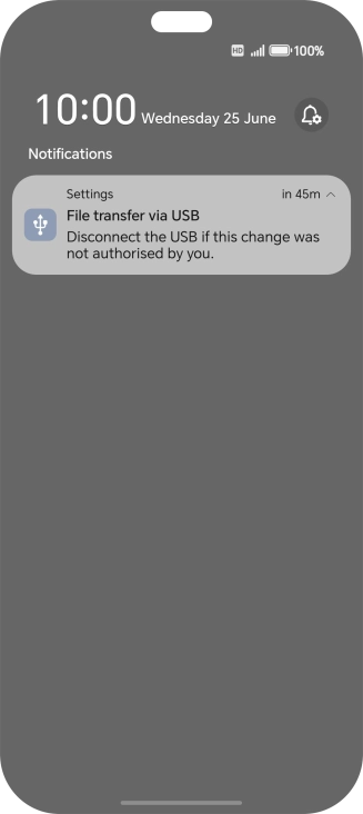 Press the USB icon.