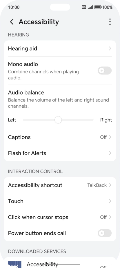 Press the required setting below 
