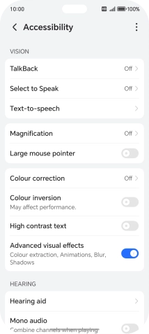 Press the required setting below 