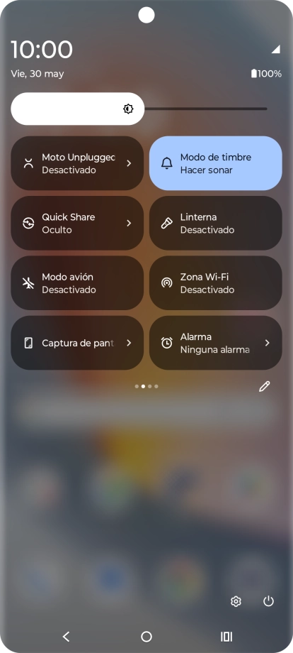 Pulsa el icono de modo de avión para activar o desactivar la función.