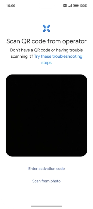 Place the QR code you've received inside the phone camera frame to scan the code.