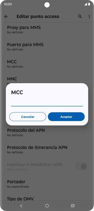 Introduce 214 y pulsa Aceptar.