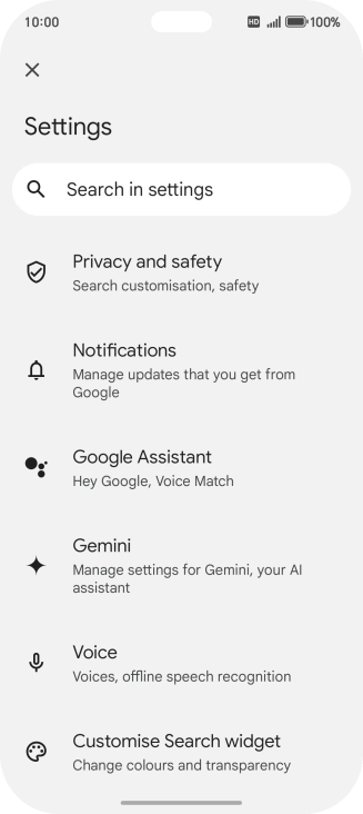 Press Google Assistant.