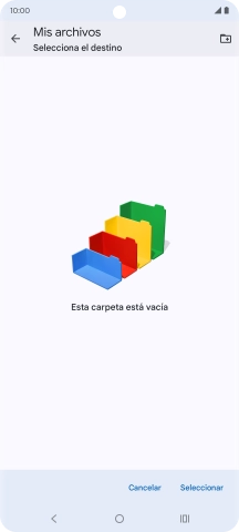 Si deseas crear una nueva carpeta, pulsa el icono de nueva carpeta y sigue las indicaciones de la pantalla para crearla.