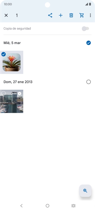 Pulsa las fotografías o los vídeos deseados para seleccionarlos.