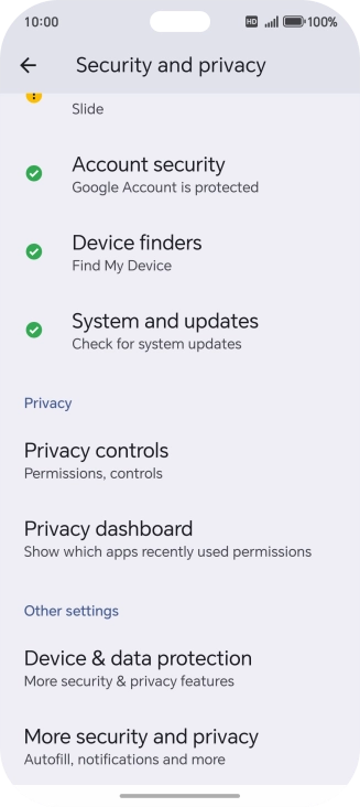 Press Privacy controls.