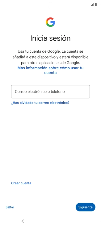 Sigue las indicaciones de la pantalla para terminar la activación.