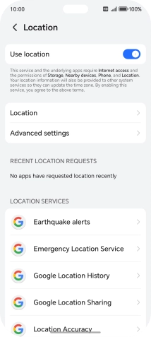 Press Location Accuracy.