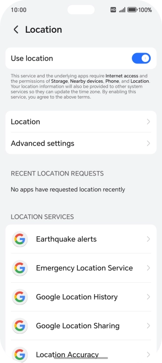 Press Location Accuracy.