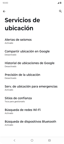 Pulsa Precisión de la ubicación.