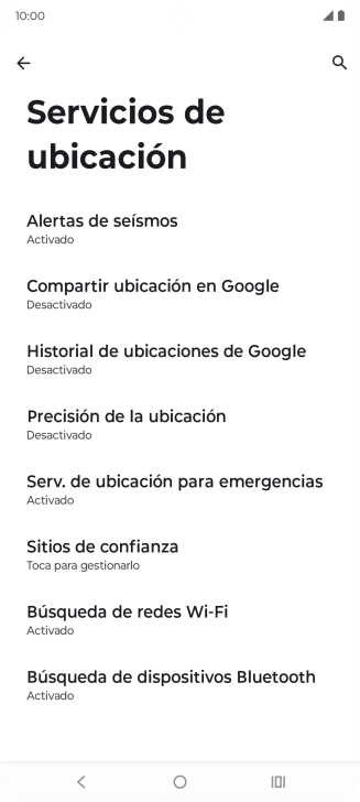 Pulsa Precisión de la ubicación.