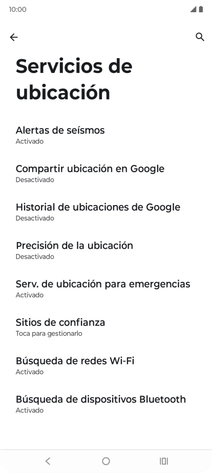 Pulsa Precisión de la ubicación.