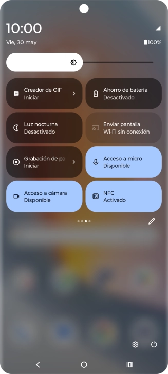 Pulsa el icono de modo de ahorro de energía para activar o desactivar la función.
