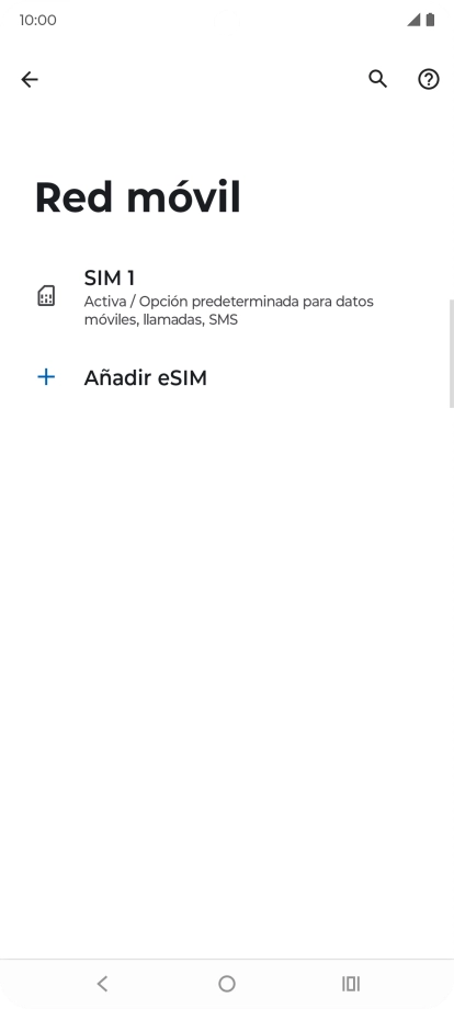 Pulsa el nombre de la tarjeta SIM.