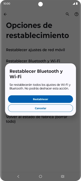 Pulsa Restablecer.