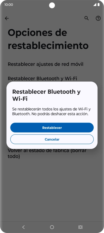 Pulsa Restablecer.