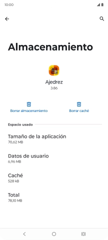 Pulsa Borrar caché.