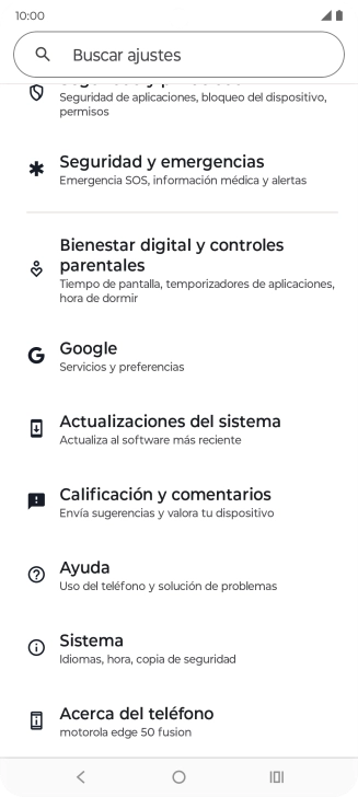 Pulsa Sistema.