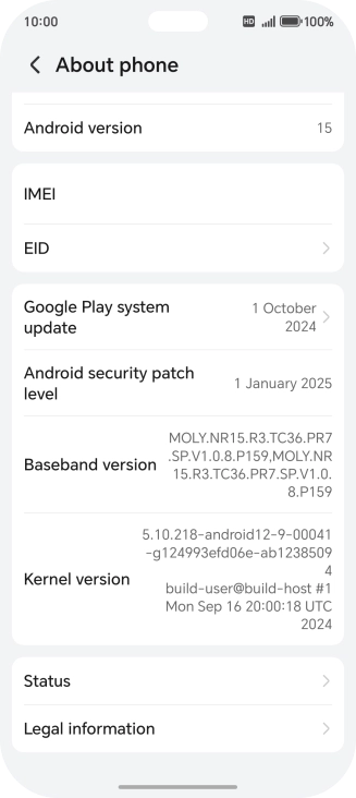 Press EID to see your phone’s EID number.