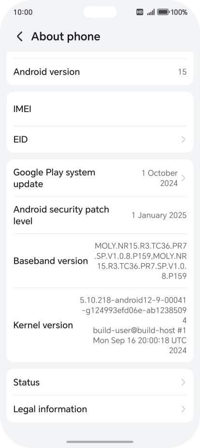 Press EID to see your phone’s EID number.