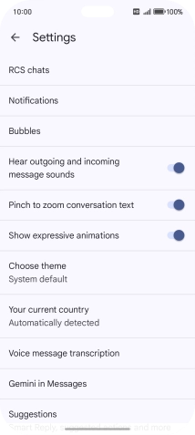 Press Gemini in Messages.